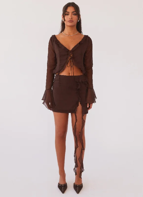 Playful Elegance My Favourite Part Mini Skirt - Dark Mocha