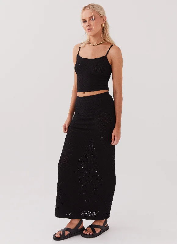 You'Ll Love Us Because Macy Knit Maxi Skirt - Black