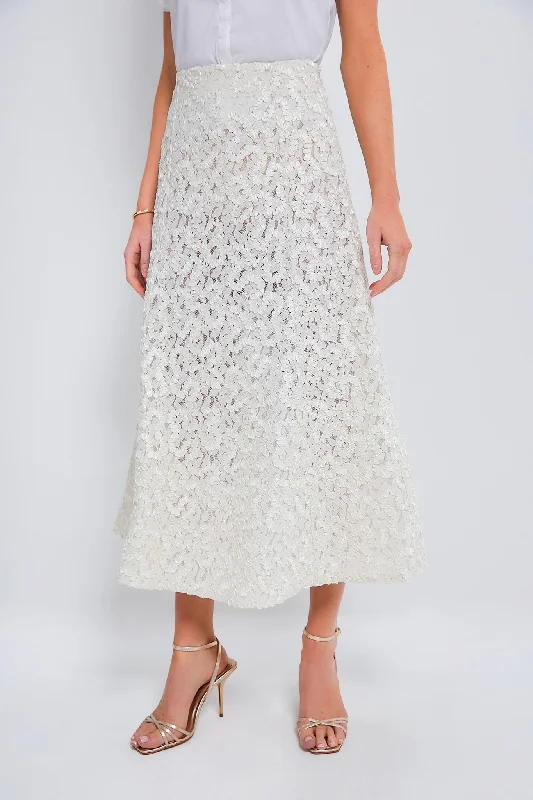 Fashion Essentials Vintage White Embroidered Skirt