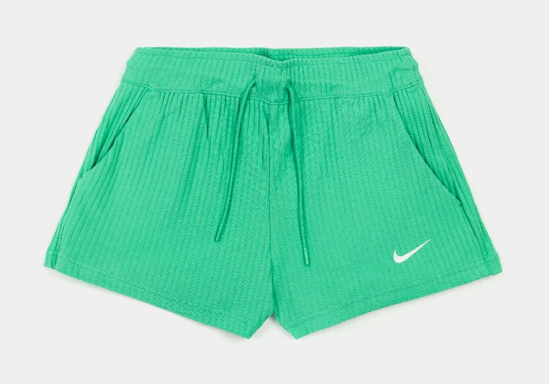 Ends Soon Club Rib Jersey Womens Shorts (Green)