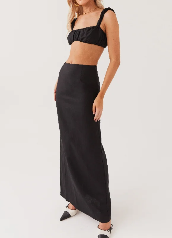 Versatile Style Wardrobe Valencia Villa Maxi Skirt - Black