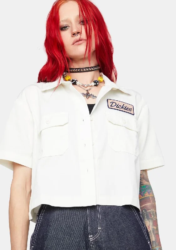 Premium Quality Garments Cropped Short Sleeve Work Shirt