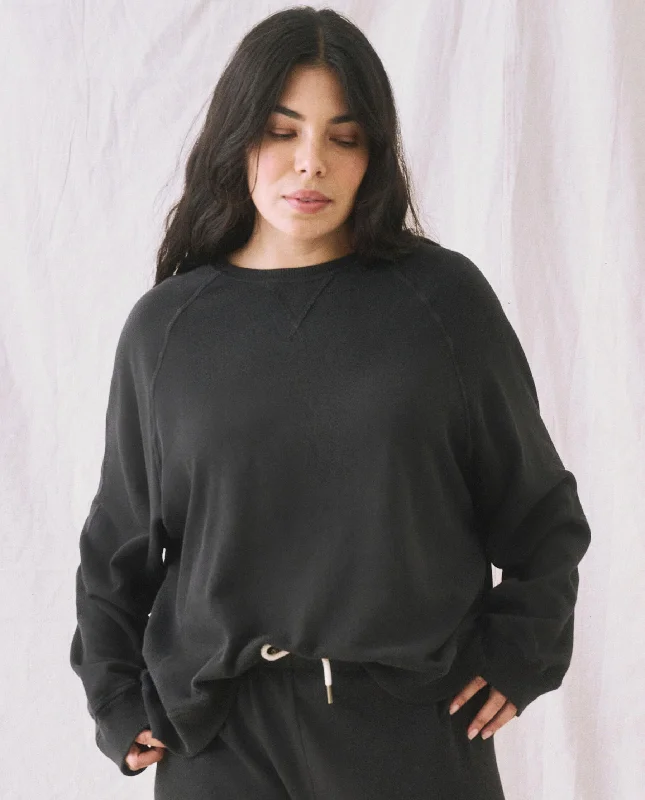 Unleash Your Trendy Side The Slouch Sweatshirt. Solid -- Almost Black