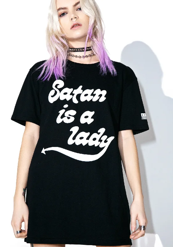 Stylish Looks Satan Is A Lady Tee