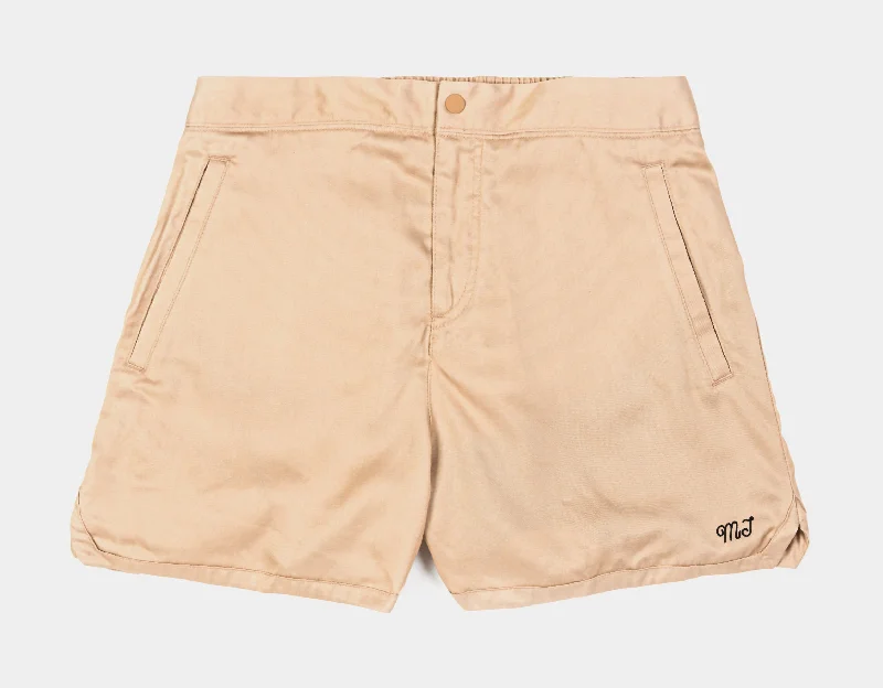 Trendy Street Style Off Court Woven Womens Shorts (Khaki)