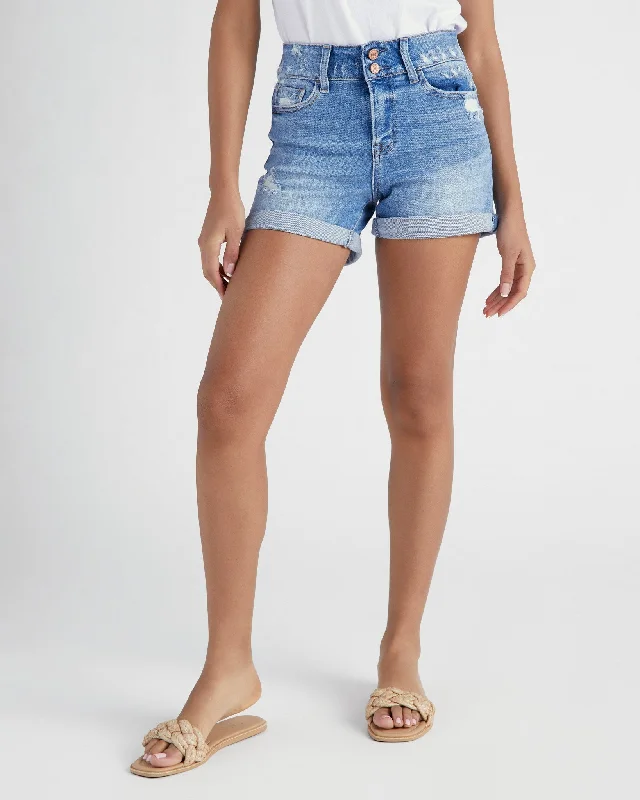 Summer Deals Double Button Cuffed Shorts