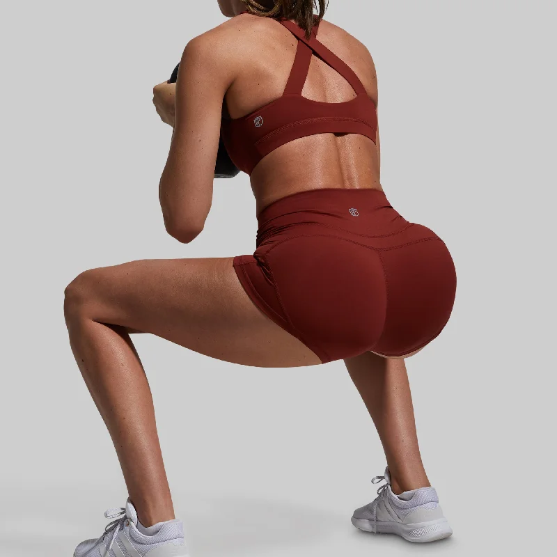 Boho - Chic Festival - Ready Style Your Go To Booty Short (Brick Red)