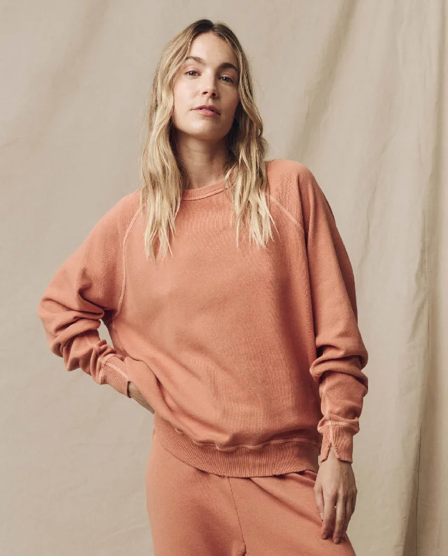 Trendy Street Style The College Sweatshirt. Solid -- Sun Dried Orange