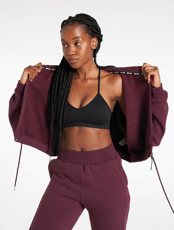 Evening Elegance Select Crop Jacket - Black Cherry