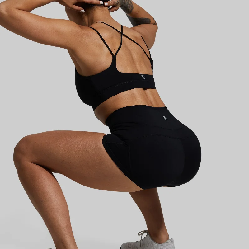 Casual Weekend Relaxed Style Your Go To Booty Short (Black)