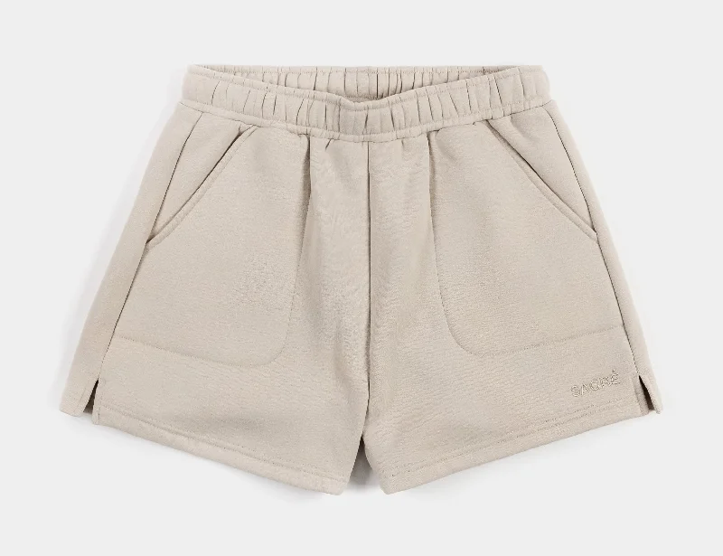 Best Seller Leila Fleece Womens Shorts (Beige)