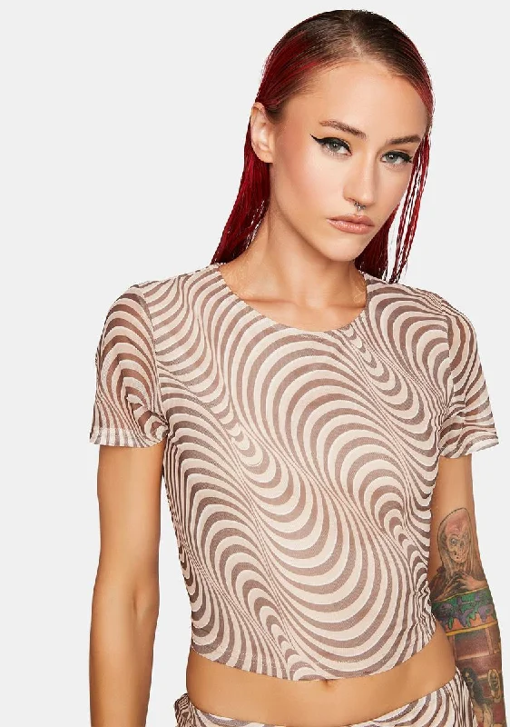 Save On Classic Elegant Styles Swirl Print Mesh Baby Tee