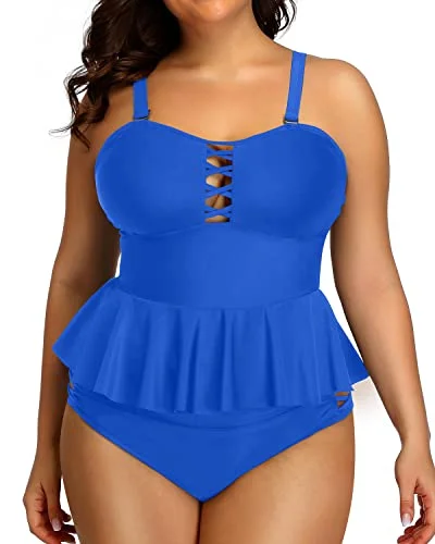 Huge Price Cut Tummy Control Ruched Coverage Stomach Back Roll Area For Women-Bright Royal Blue