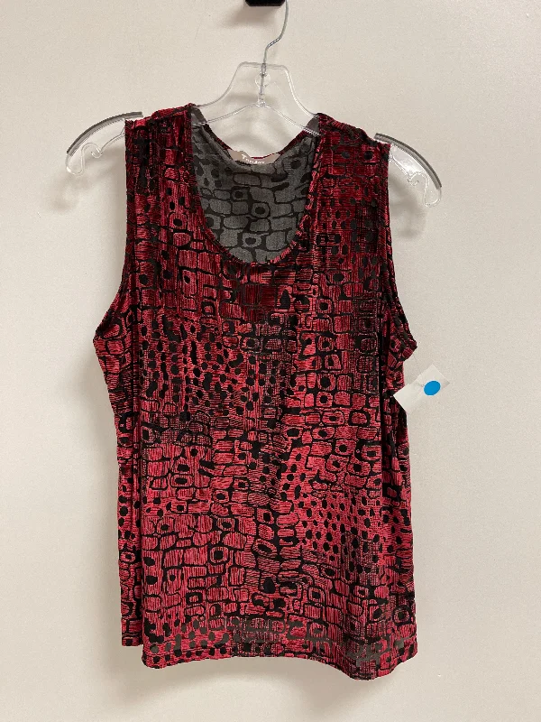 Top Sleeveless By Tanjay In Black & Red, Size: M