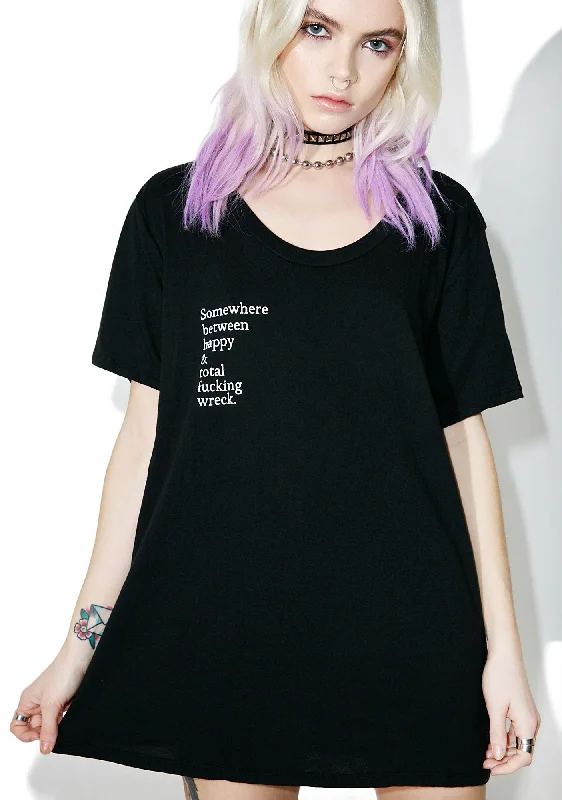 Elegant Style Happy Wreck Tee