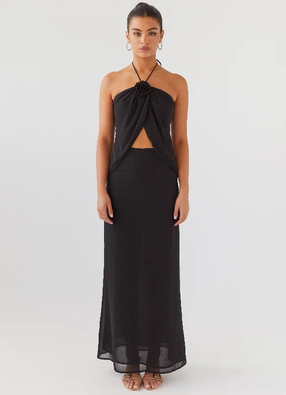 Cutting Edge Fashion Nightfall Maxi Skirt - Midnight