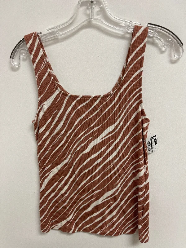 Top Sleeveless By A New Day In Brown & Cream, Size: M