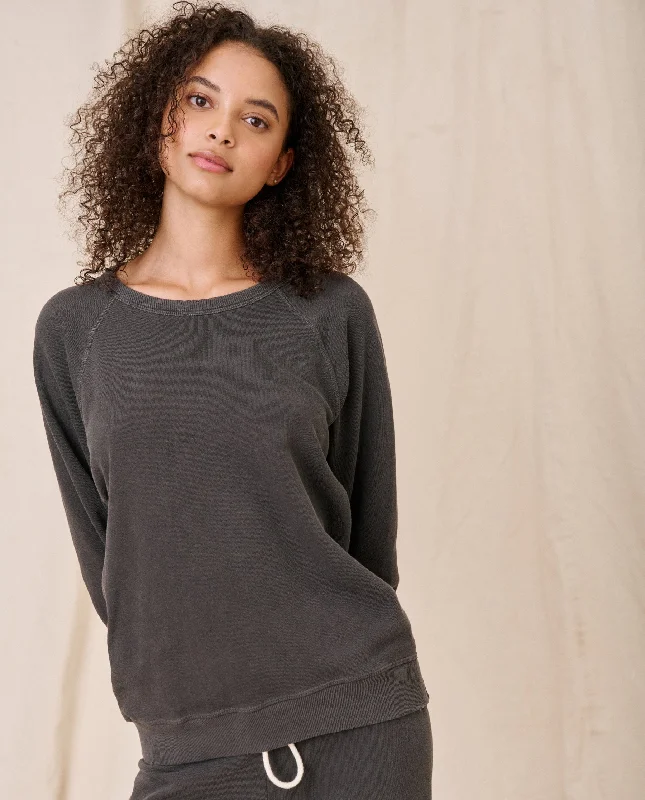 Chic Trends Unveiled The College Sweatshirt. Solid -- Washed Black