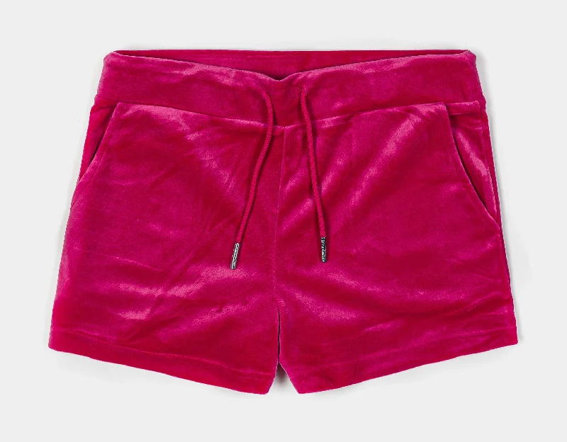 Budget-Friendly Fashion OG Bling Velour Womens Shorts (Hot Pink)