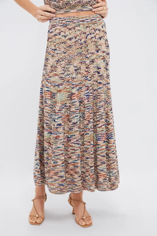 Fashion Forward, Function First Multi Wylie Flared Knit Skirt