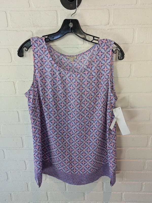 Top Sleeveless By Talbots In Blue & Pink, Size: M