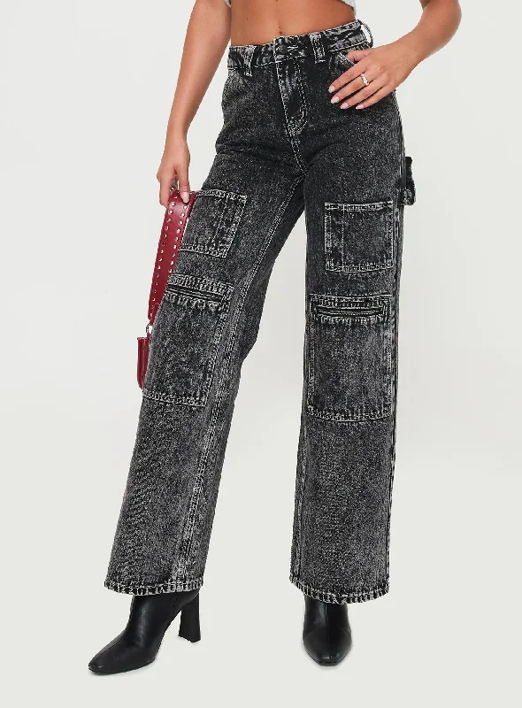 Summer Splash Sale Malachie High Rise Jeans Black Acid Wash