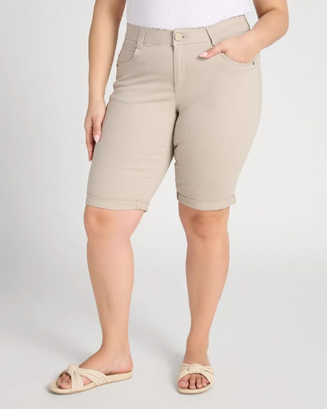 Quality Driven Apparel Plus Size "Ab"Solution Cuffed Bermuda