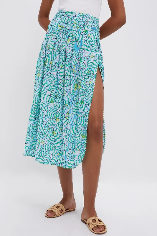 Effortless Comfort Green Wings Flower Carla Long Skirt