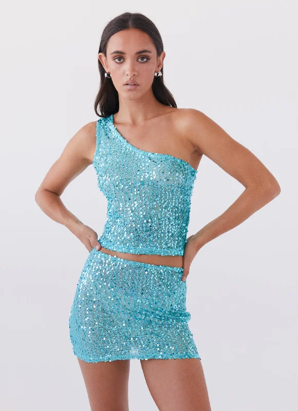 The Latest Fashion Trends Neon Nights Sequin Mini Skirt - Crystal