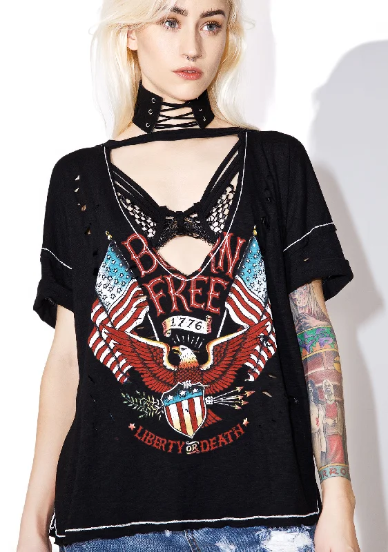 Classic Appeal Born Free Distressed Tee