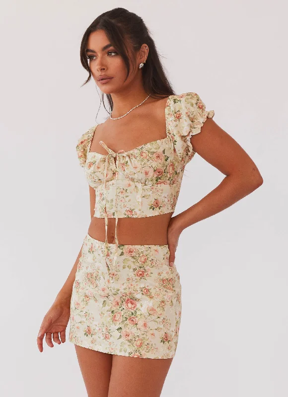 Feminine Grace About Time Mini Skirt - Vintage Rose