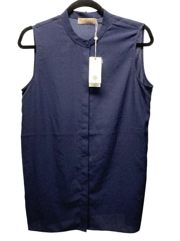 Top Sleeveless Designer By Tory Burch In Navy, Size: 6