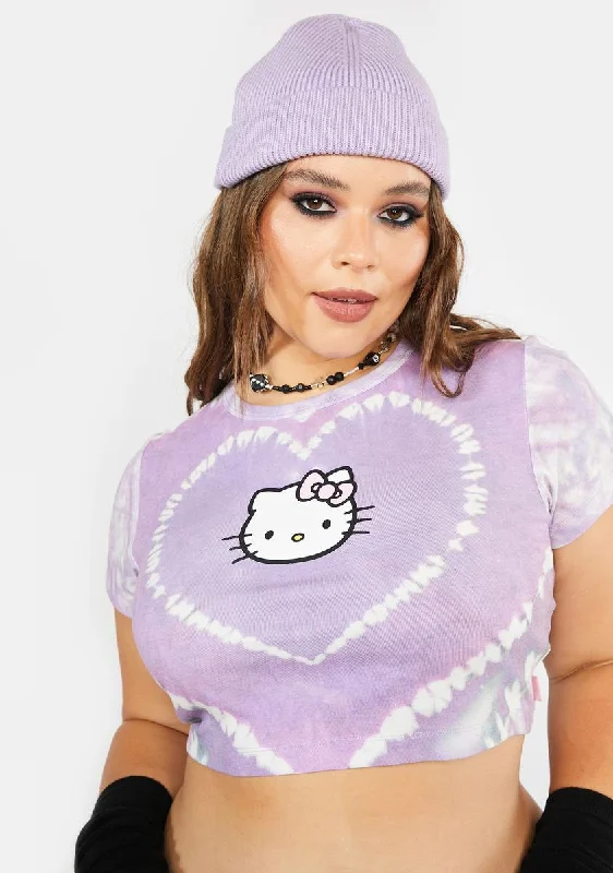 Seasonal Fashion Plus Hello Kitty Heart Tie Dye Baby Tee