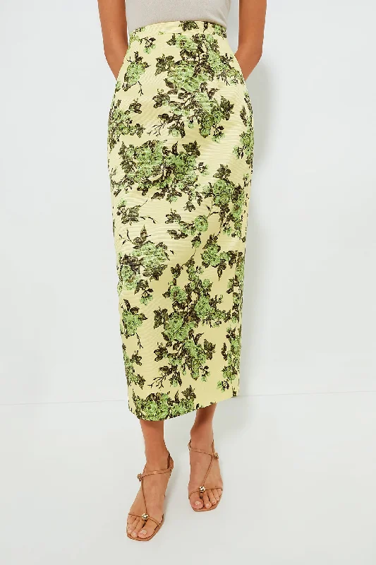 Sophisticated Fashion Centifolia Roses Green Lorelei Skirt