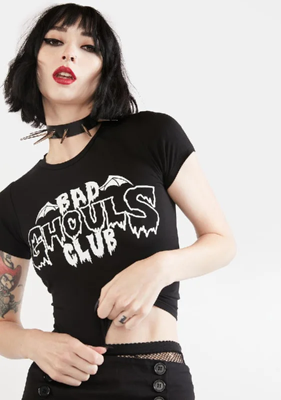 Comfortable Chic Ghouls Rule Baby Tee