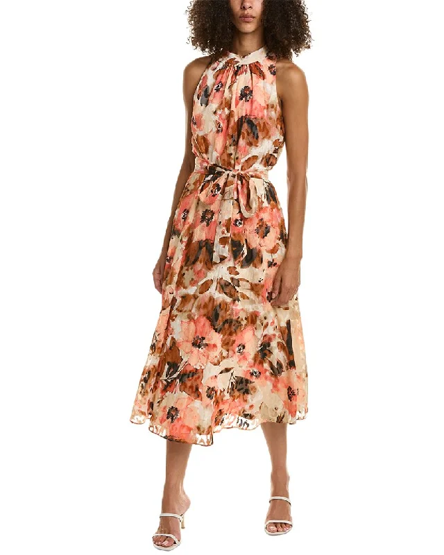 Low Price Special Anne Klein Tie Neck Midi Dress