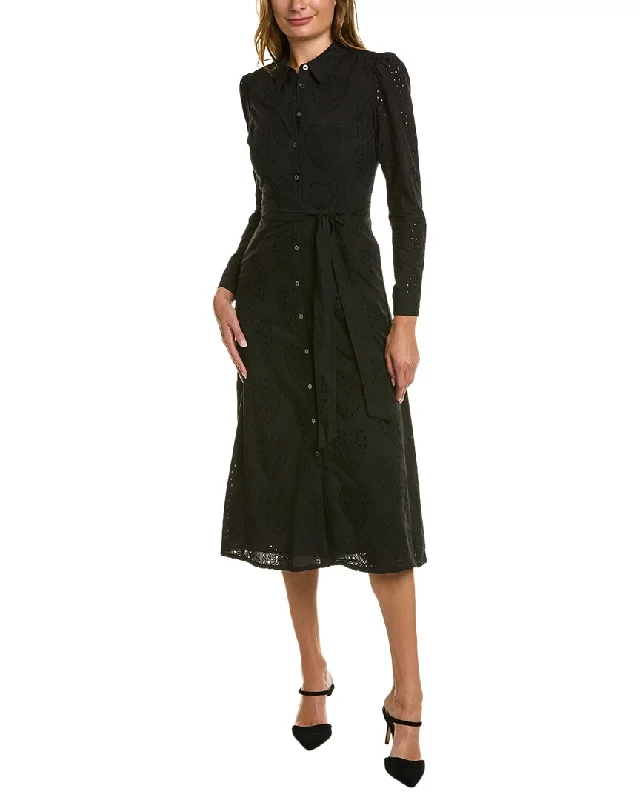 Graceful Drape Boden Broderie Midi Shirtdress