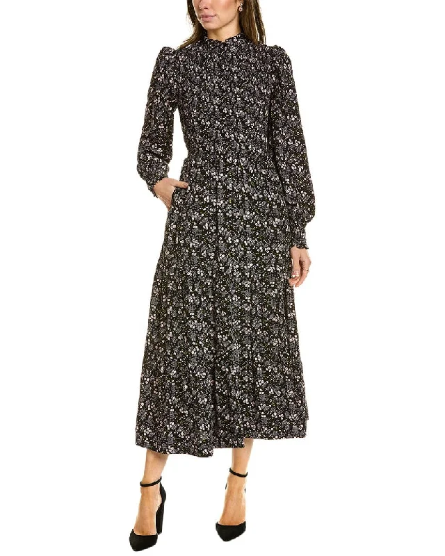 Bold Patterns Boden Smocked Tiered Midi Dress