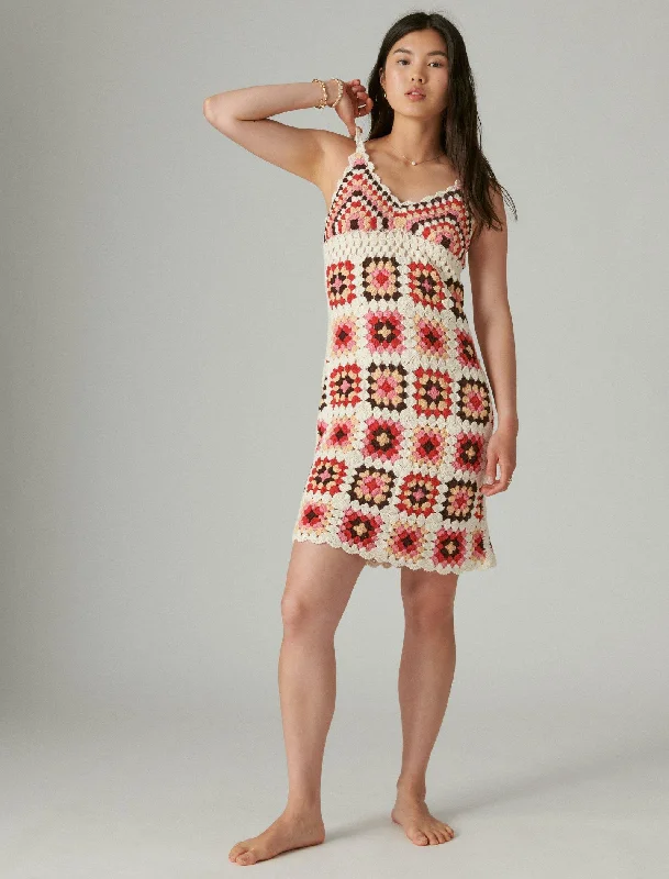 Crazy Price Slashing Lucky Brand Women's Crochet Square Mini Dress