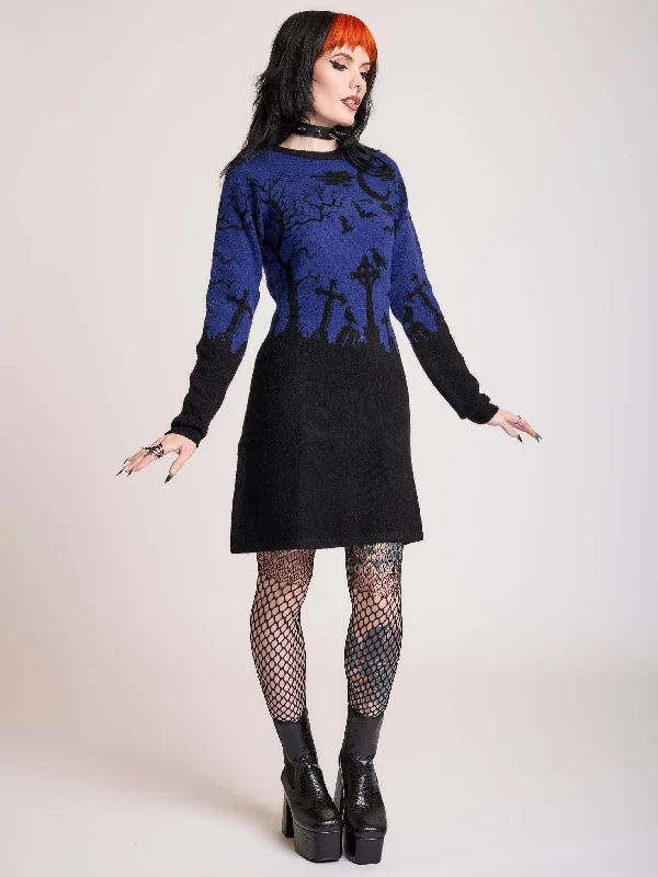 Hot Brand Discounts Midnight Cemetery Sweater Dress