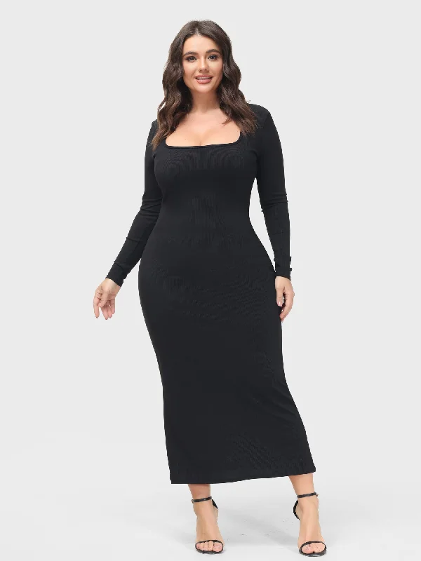 Chic Trends For The Fashion Savvy Midsize Goddess Maxi Dress With Built-in Shapewear