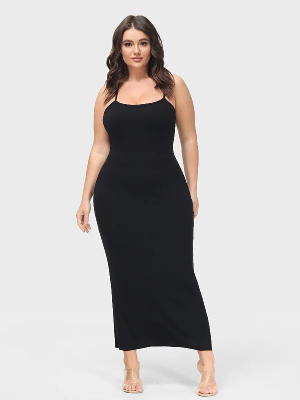 Essentials On Sale Midsize Goddess Slip Long Dress With Built-in Shapewear