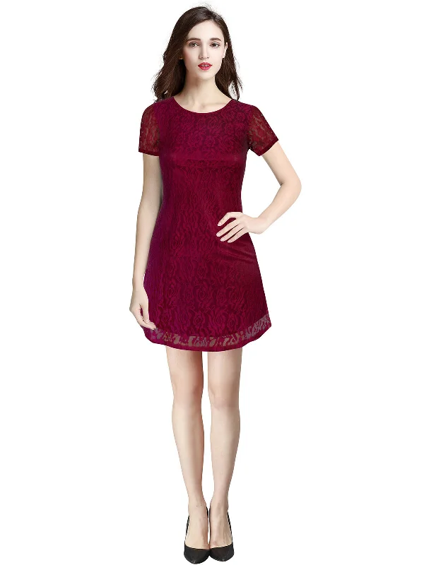 Premium Style Odette Maroon Net Dress For Women