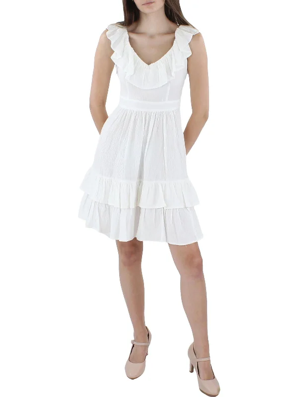 Imeless Style Womens A-Line Ruffle Mini Dress