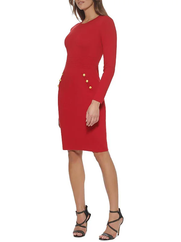 Trendsetting Threads Womens Button Front Midi Sweaterdress