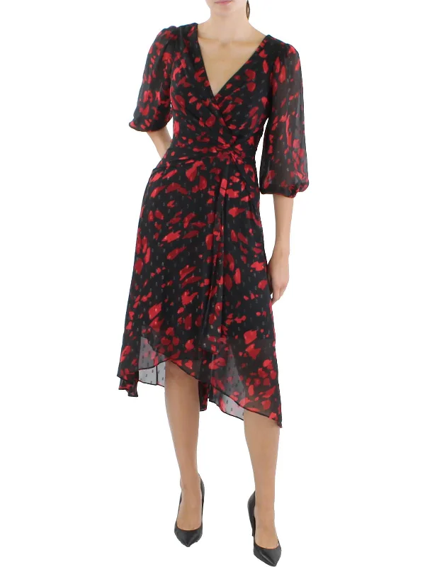 Limited - Edition Drops Womens Chiffon Printed Midi Dress