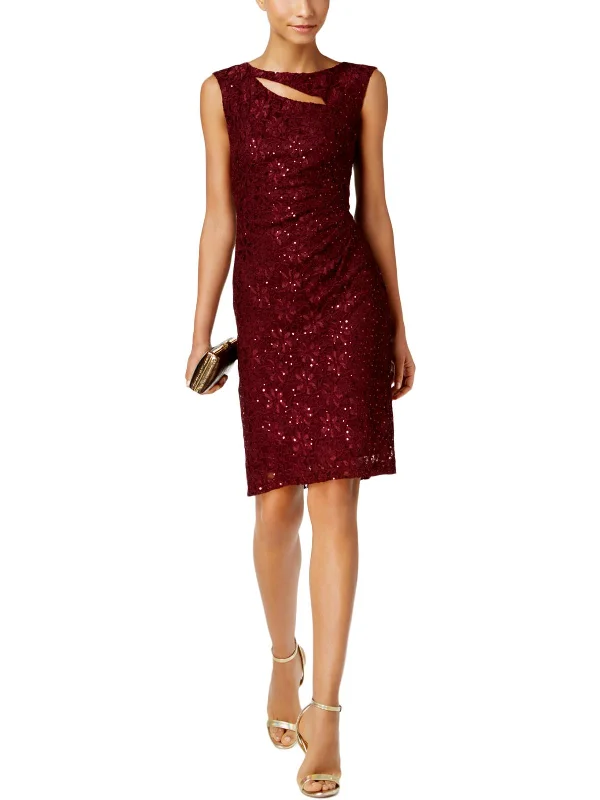 Budget Friendly Womens Cut-Out Sequined Cocktail Dress