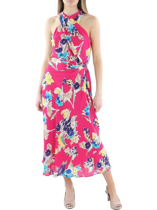 Huge Savings On Parisian Styles Womens Floral Halter Maxi Dress