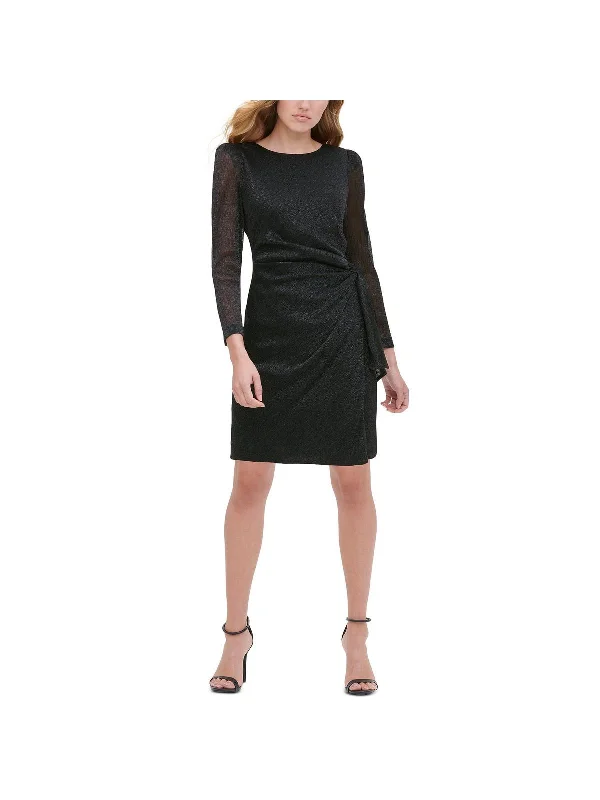 Everyday Wear Womens Midi Metallic Sheath Dress