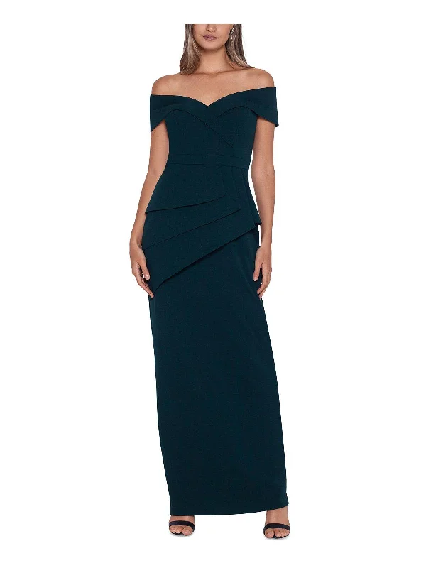 Anniversary Sale Womens Peplum Maxi Evening Dress